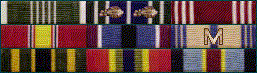 Army ribbons representing eight years of The Compleat Heretic's life: This We'll Defend